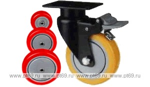Колесо поворотное с площадкой Lema EH2-PU-75-90-B7