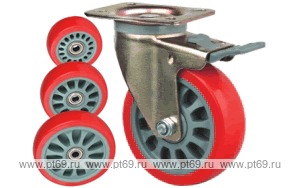 Колесо поворотное с площадкой Lema FC2-TPU-150-200-B6