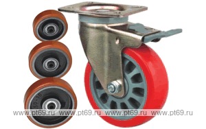 Колесо поворотное с площадкой Lema FC2-TPU-150-250-B6I