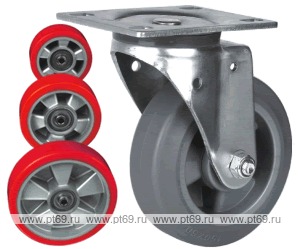 Колесо поворотное с площадкой Lema FH2-TPU-125-400-6A