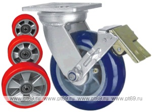 Колесо поворотное с площадкой Lema GF2-TPU-200-450-B6A